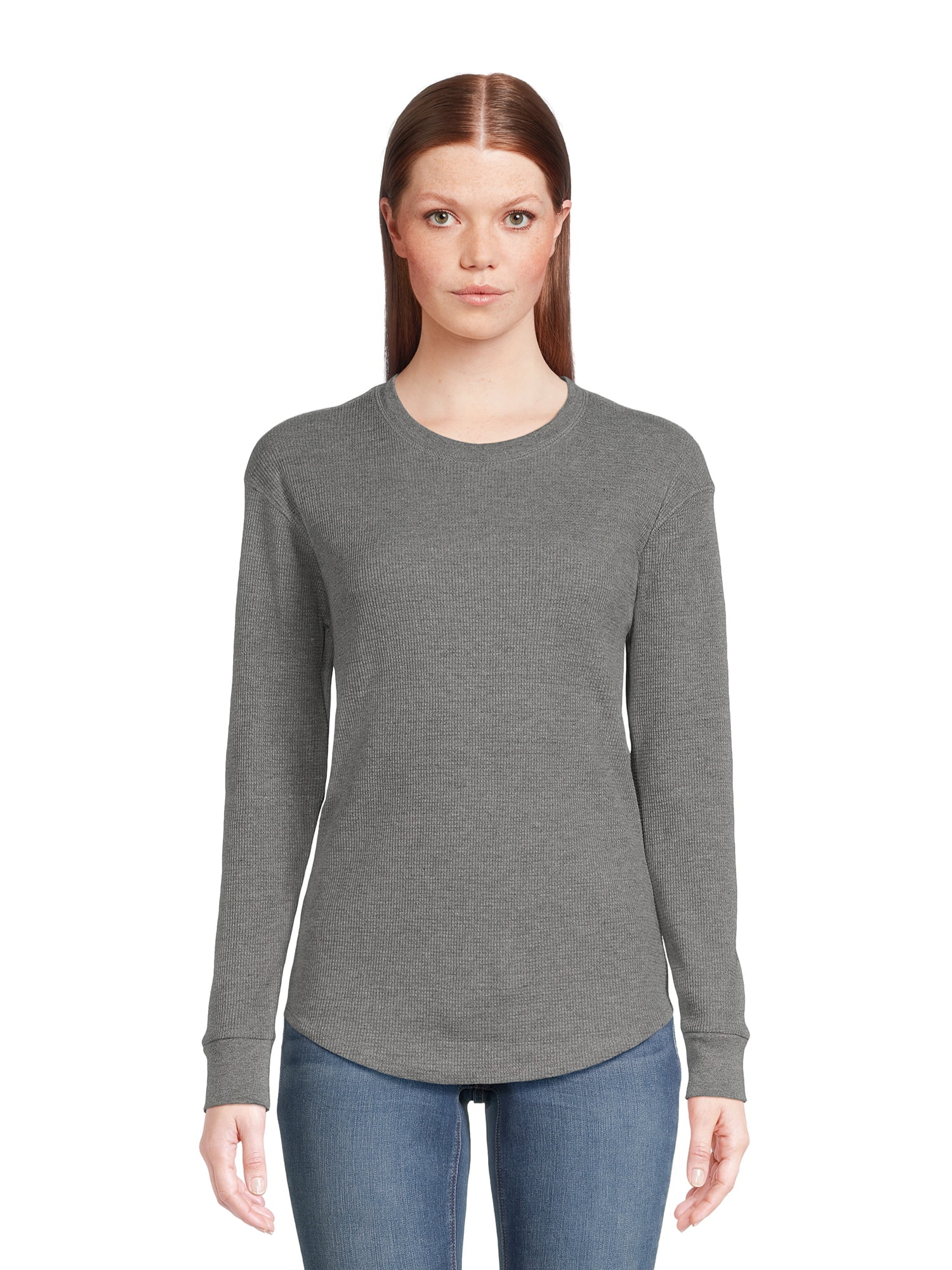 Time and Tru Women's Thermal Top with Long Sleeves, Sizes S-3XL ...