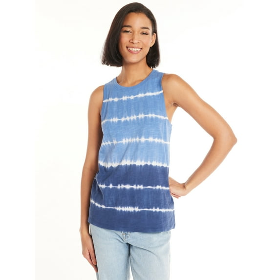 Time and Tru Women's Tie Dye Cotton Tank Top, Sizes S-XXXL