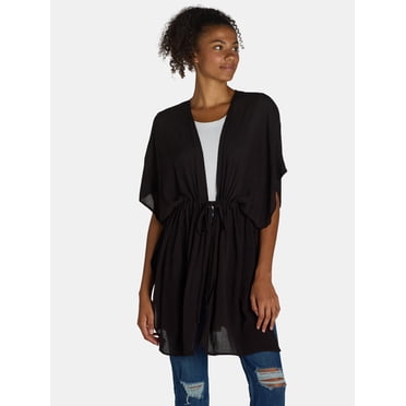 Time and Tru Women's Tie Front Layering Top, Sizes S-3XL