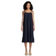 thumbnail image 1 of Time and Tru Women's Tie Shoulder Midi Dress, Sizes XS-XXXL, 1 of 5