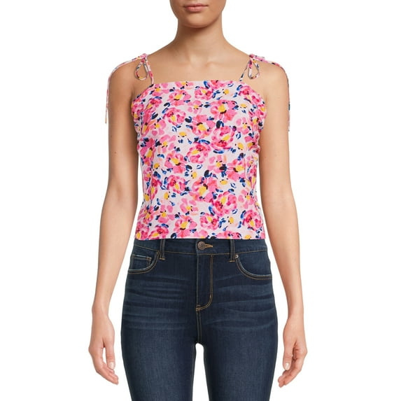 Time and Tru Women's Tie Strap Cami Tank Top