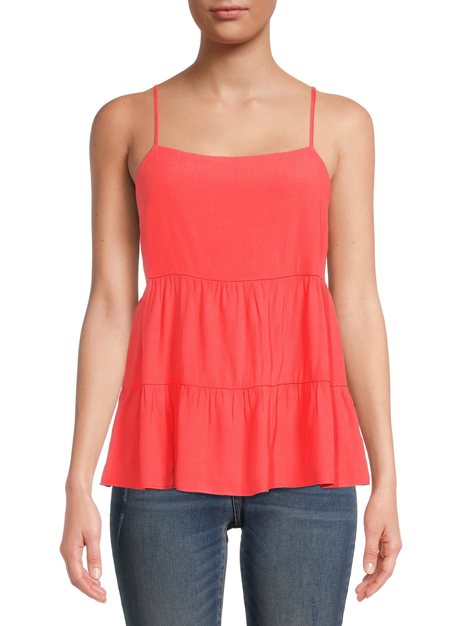 Time and Tru Women's Tiered Cami Tank Top - Walmart.com