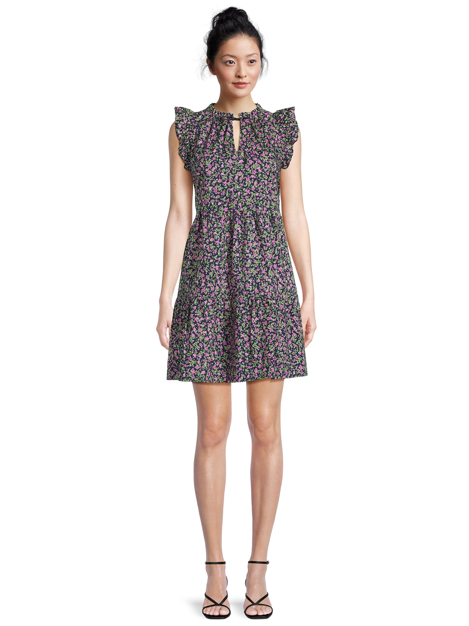 Time and Tru women's Tiered Cotton Poplin Dress - Walmart.com