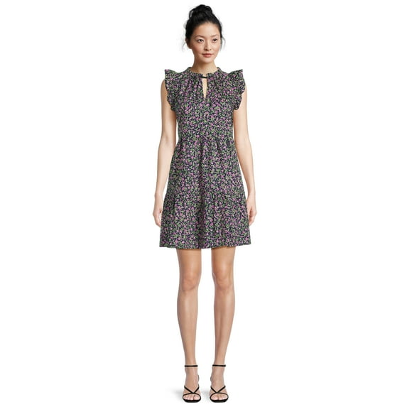 Time and Tru Women's Tiered Cotton Poplin Dress