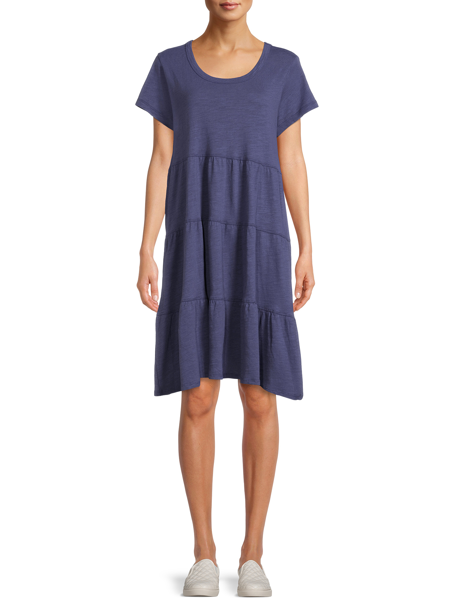 Time and Tru Women's Tiered Knit Dress - image 1 of 7