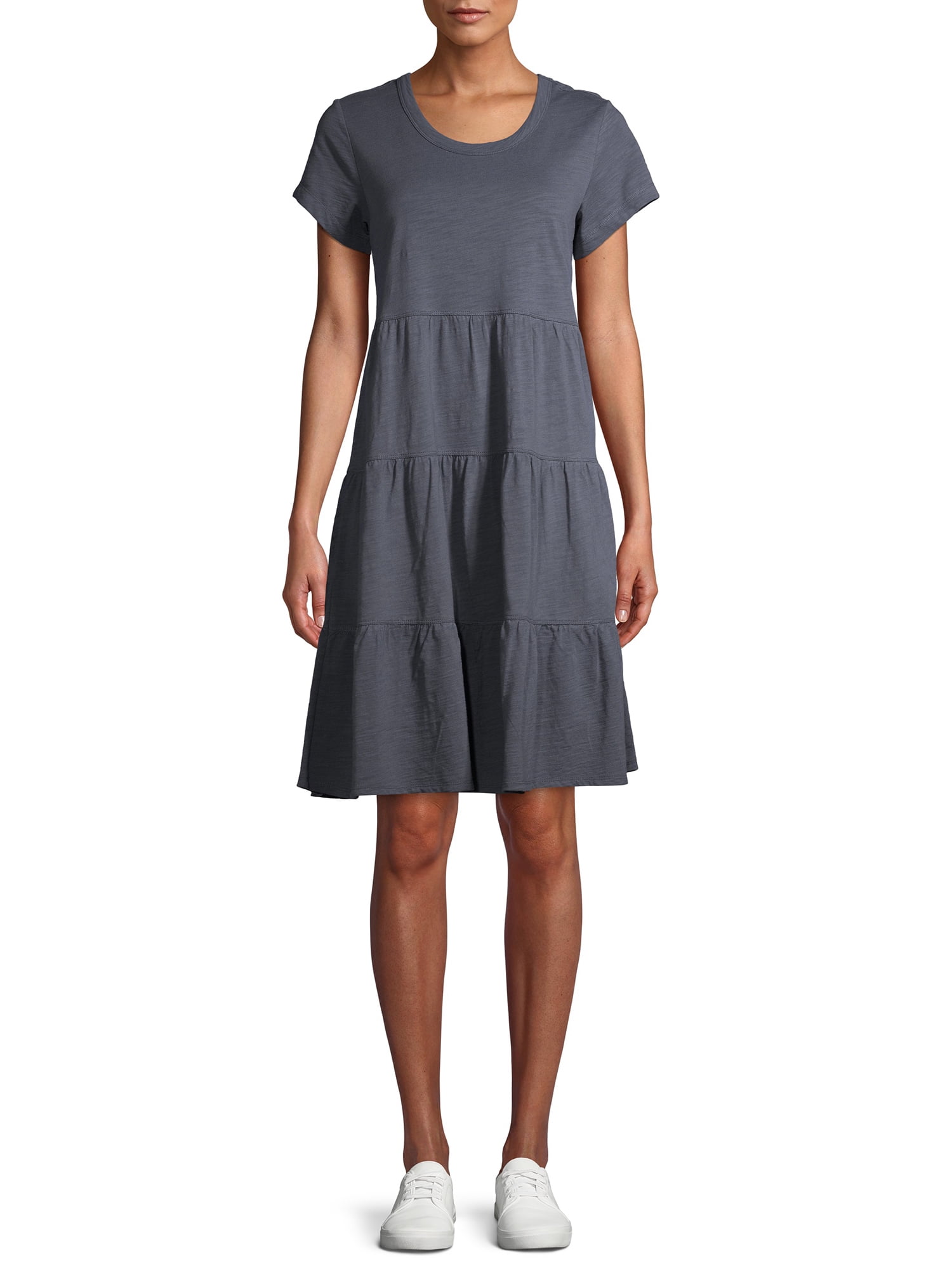 Time and Tru Women's Tiered Knit Dress