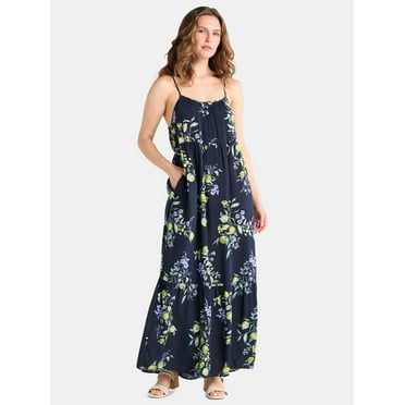 Time and Tru Women's Tiered Maxi Dress, Sizes XS-XXXL