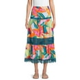 thumbnail image 1 of Time and Tru Women’s Tiered Maxi Skirt with Lace Trim, 1 of 5