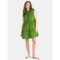 thumbnail image 1 of Time and Tru Women's Tiered Mini Shirtdress, Sizes XS-XXXL, 1 of 4