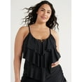 thumbnail image 1 of Time and Tru Women's and Women's Plus Tiered Tankini Swim Top, Sizes S-3X, 1 of 6
