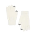 thumbnail image 1 of Time and Tru Women's Tipped Tech Winter Gloves, Winter White, One Size Fits All, Knit, 1 of 2