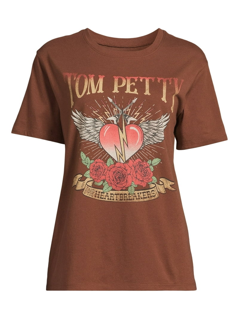 Time Tru Women's Tom Petty Graphic Band Tee, Short Sleeves