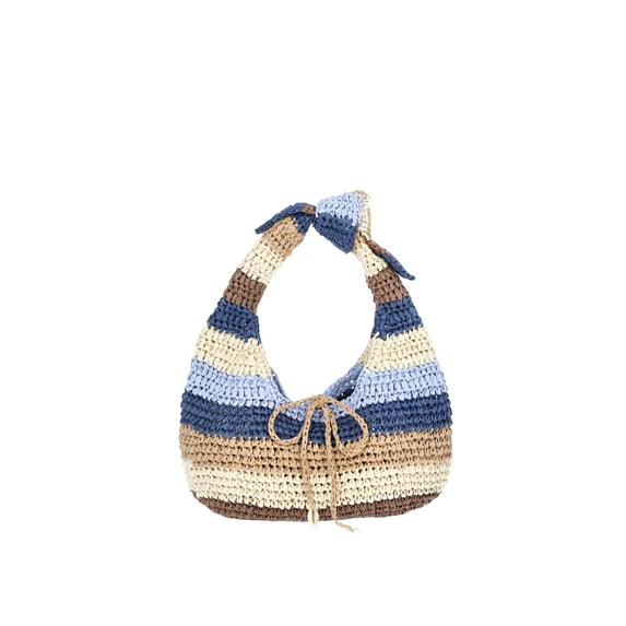 Time and Tru Women's Top Knot Crescent Shoulder Handbag, Stripe