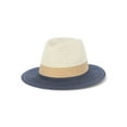 thumbnail image 1 of Time and Tru Women’s Tricolor Panama Hat, Navy, One Size Fits Most, 1 of 4