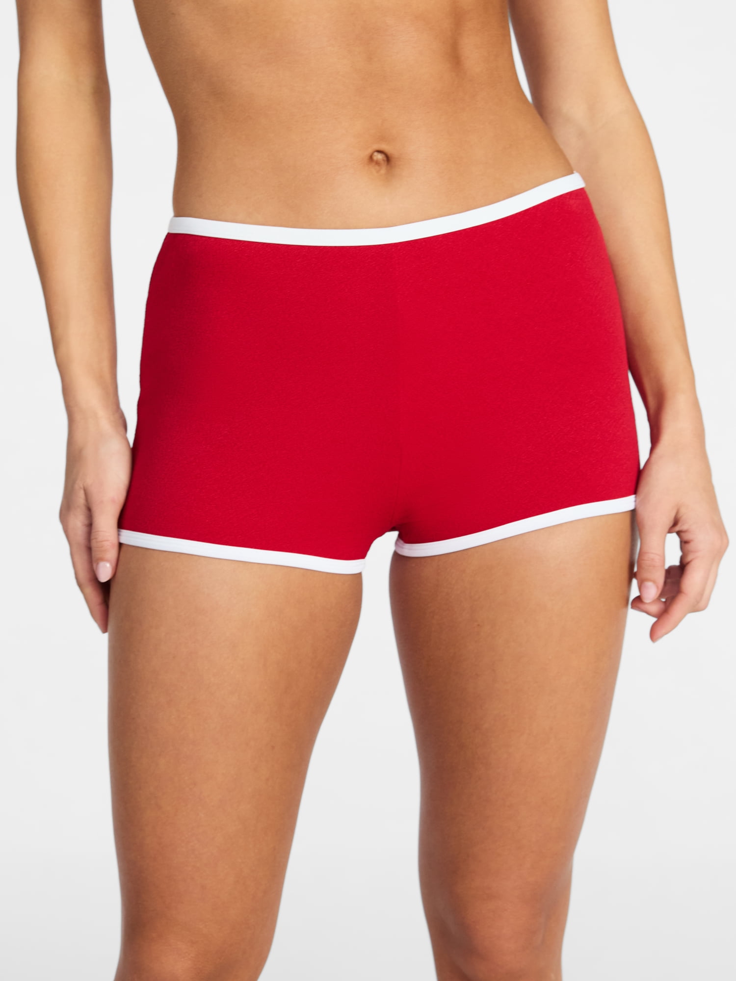 Time and Tru Women's and Women's Plus Size High Waist Swim Boyshorts, Sizes XS-3X