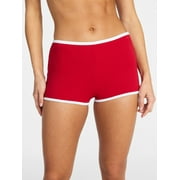 Time and Tru Women's and Women's Plus Size High Waist Swim Boyshorts, Sizes XS-3X