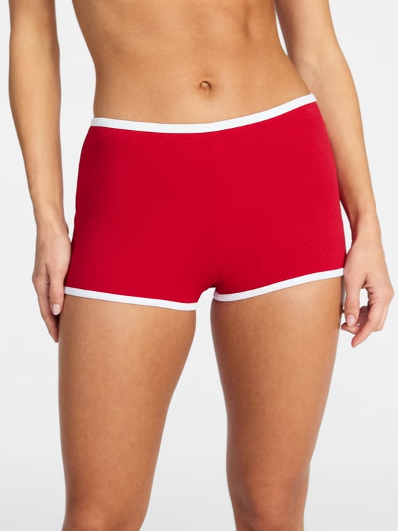 Women's High Waist Swim Boyshorts, Sizes XS-3X
