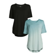 Time and Tru Women's Tunic T-Shirt, 2-Pack, Sizes XS-XXXL