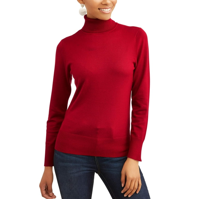 Time and Tru Women s Turtleneck Sweater Walmart