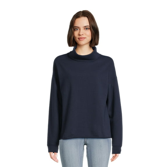 Time and Tru Women's Turtleneck Sweatshirt, Sizes XS-3XL