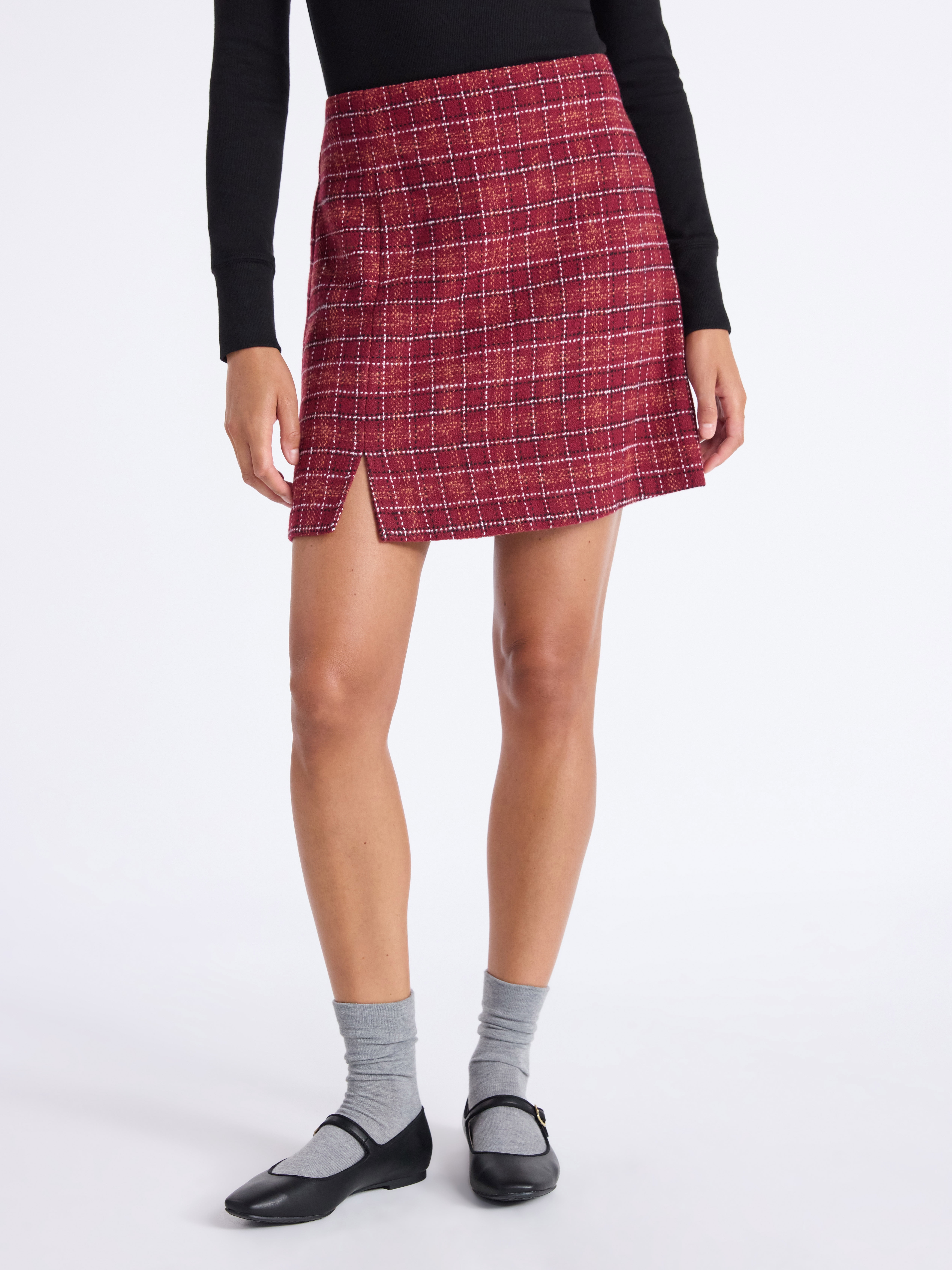 Time and Tru Women's Tweed Mini Skirt, Sizes XS-XXXL