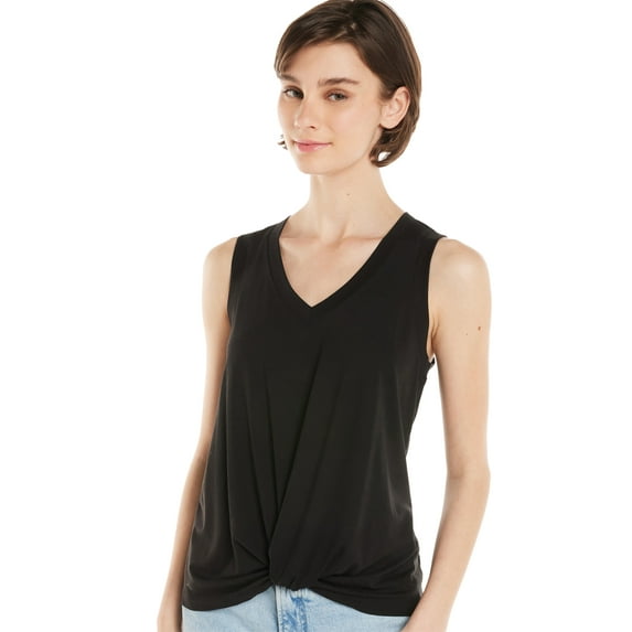 Time and Tru Women's Twist Front Sleeveless Top, Sizes XS-XXXL