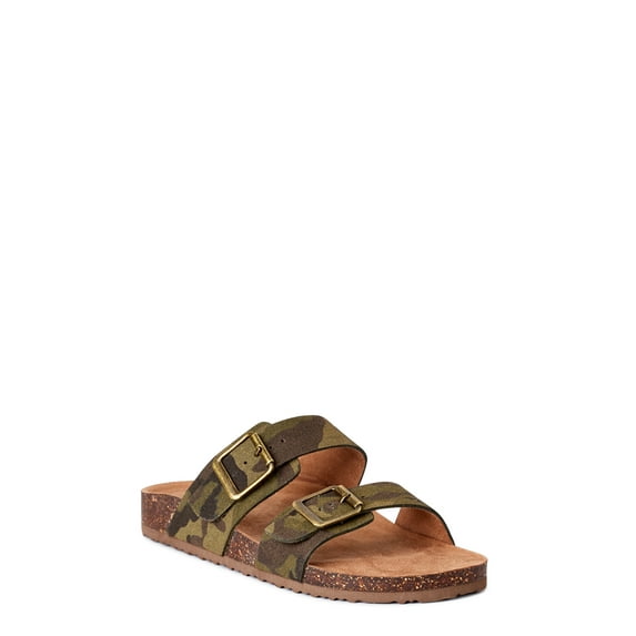 Time and Tru Women's Two Band Slide Sandals