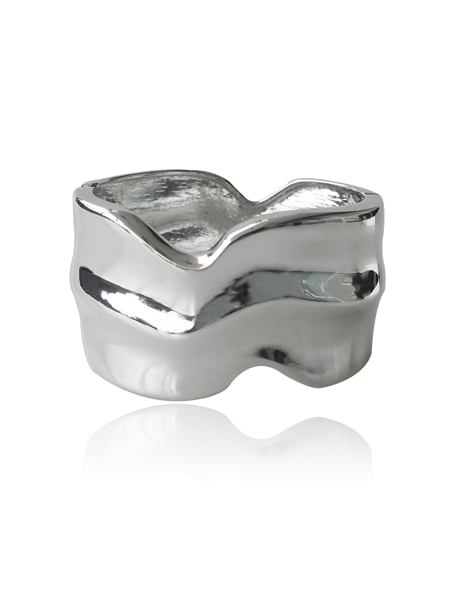 Time and Tru Women's Hinged Cuff Bracelet, Silver-Tone
