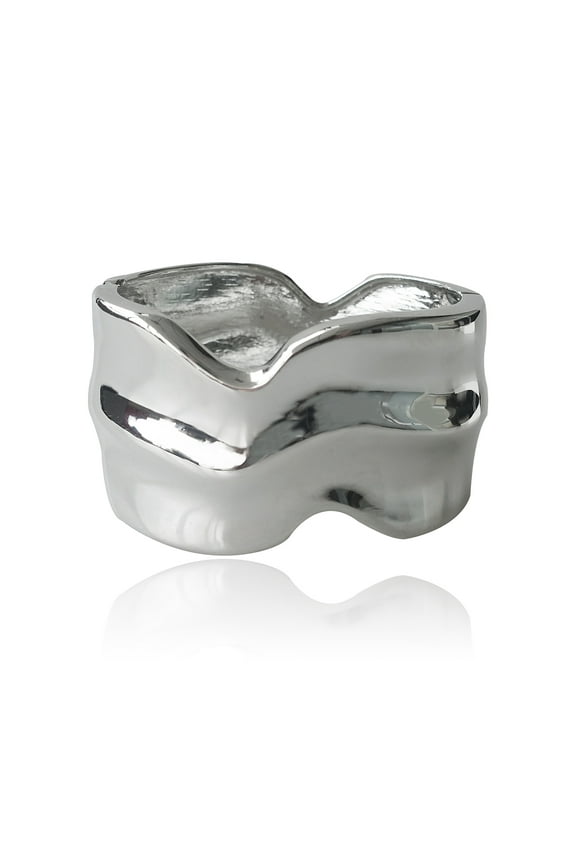 Women's Hinged Cuff Bracelet, Silver-Tone