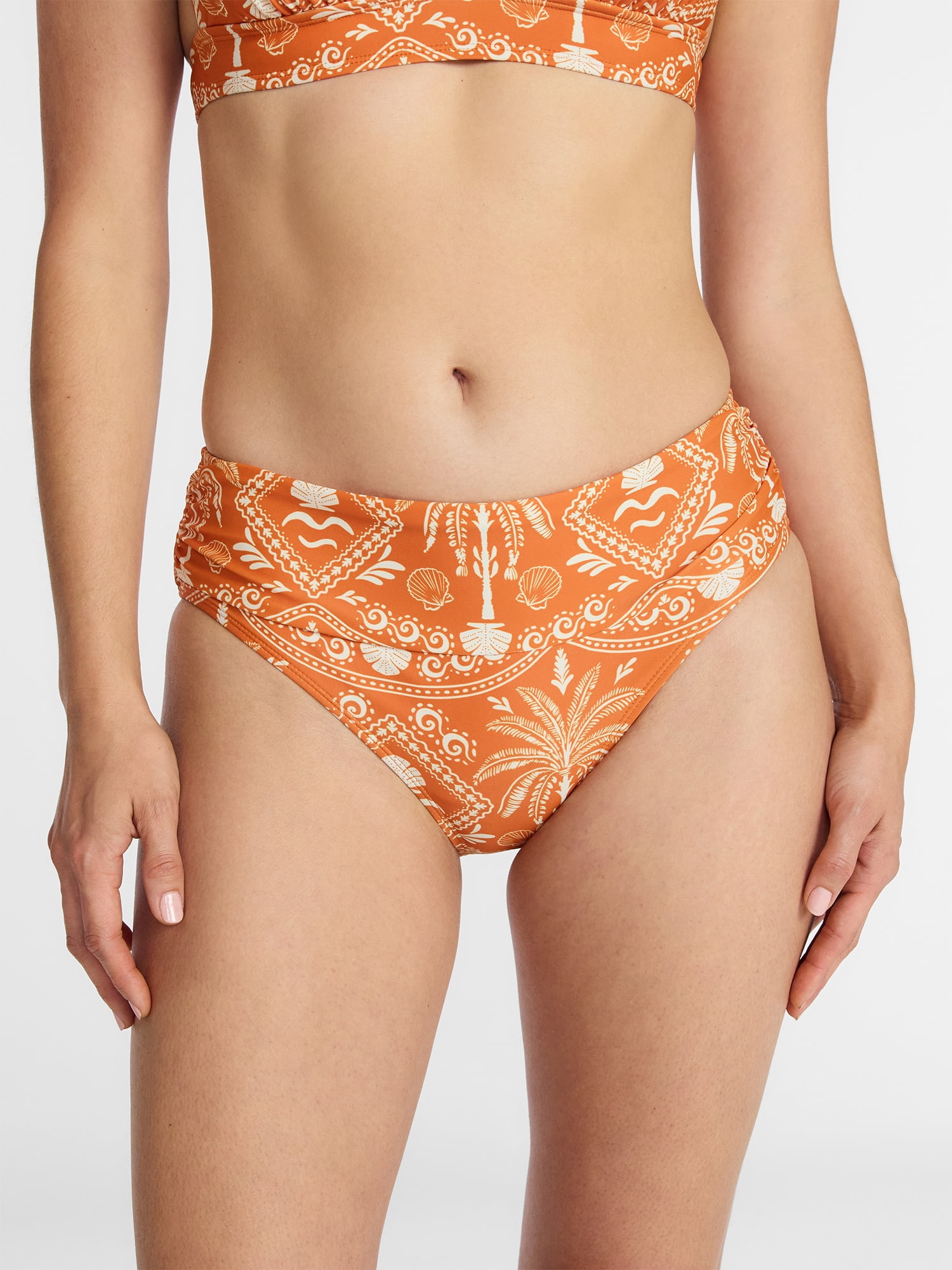 Women's Ruched Front Bikini Bottoms, Sizes XS-3X