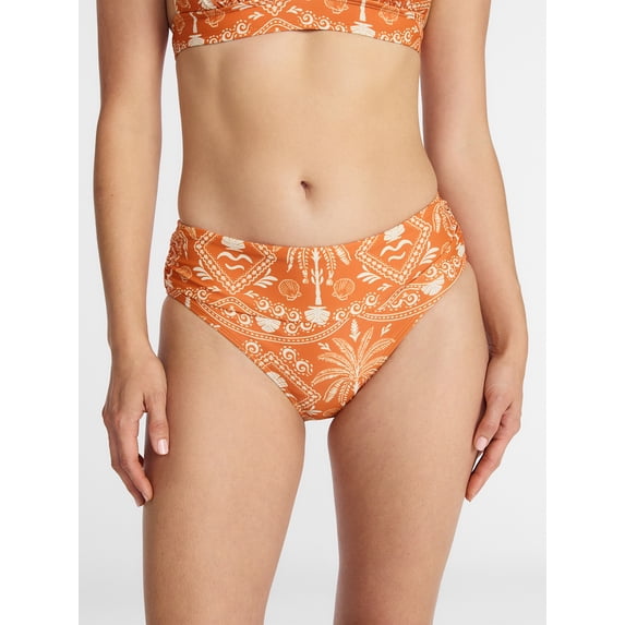 Time and Tru Women's and Women’s Plus Ruched Front Bikini Bottoms, Sizes XS-3X