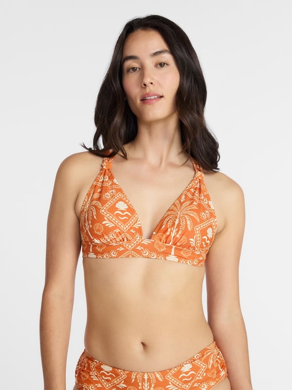 Women's Cross Back Triangle Bikini Top, Sizes XS-3X
