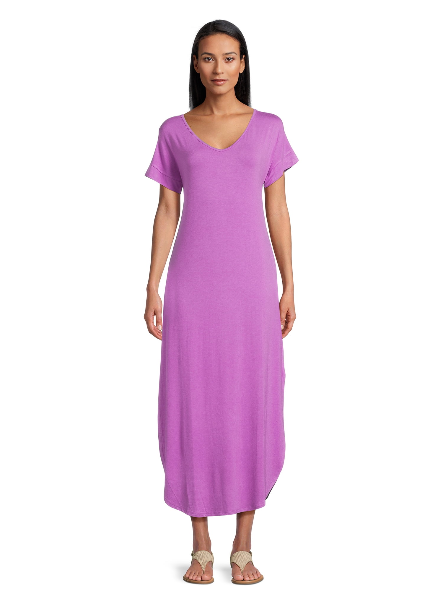 Time and Tru Women's VNeck Maxi Dress, Sizes XS XXXL