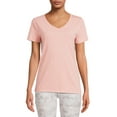 thumbnail image 1 of Time and Tru Women's V-Neck T-Shirt with Short Sleeves, 1 of 5