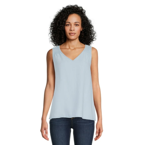 Time and Tru Women's V-Neck Tank Top, Sizes XS-XXXL