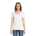 thumbnail image 1 of Time and Tru Women's Cotton V-Neck Tee with Short Sleeves, Sizes XS-XXXL, 1 of 5