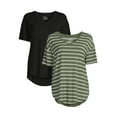Time and Tru Women's V-Neck Tunic T-Shirt, 2-Pack - Walmart.com