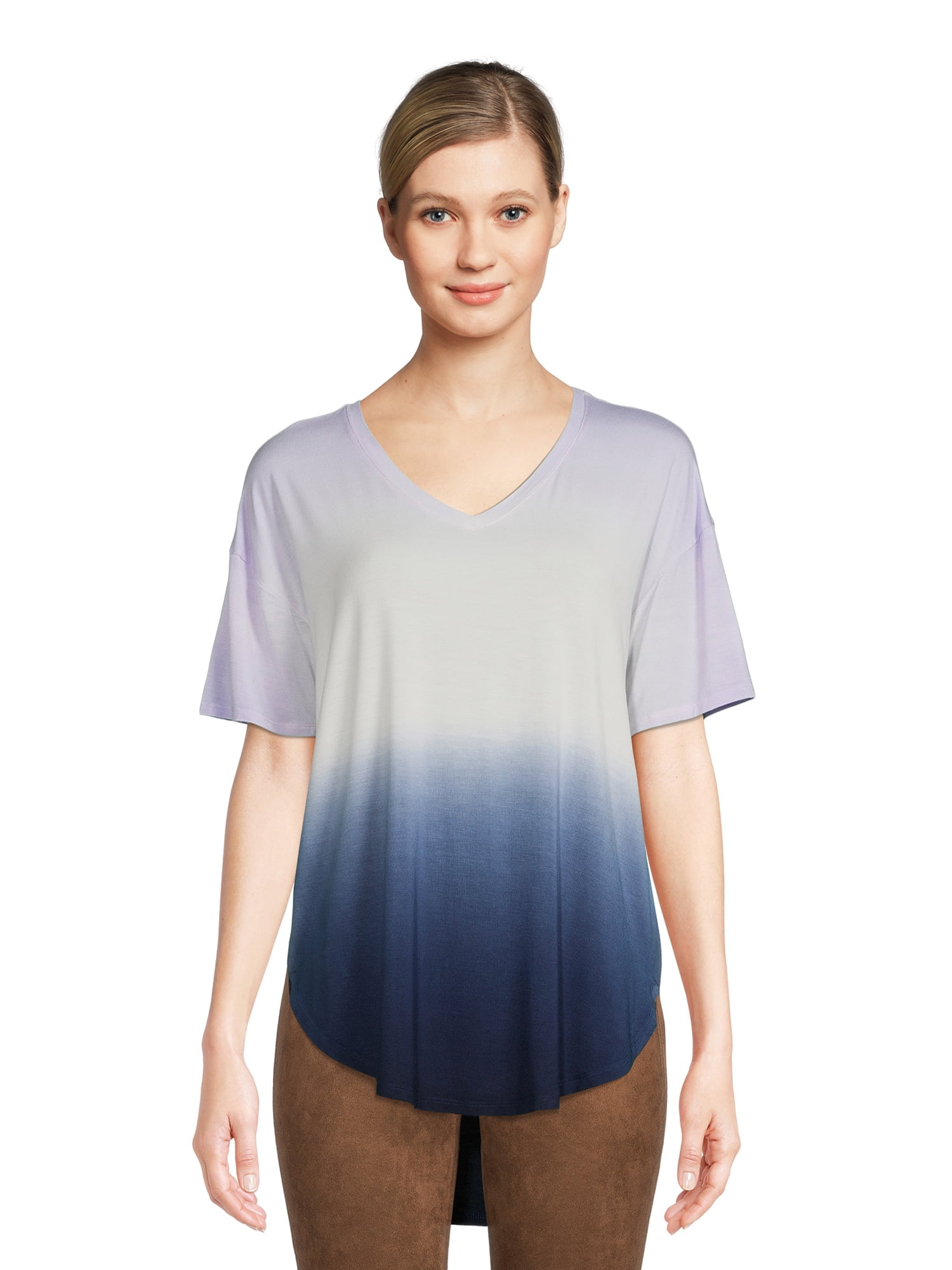 Time and Tru Women's V-Neck Tunic T- Shirt