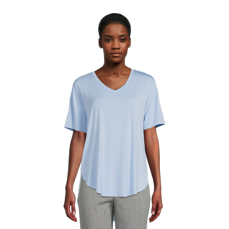 walmart women's v neck t shirts