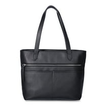 Time and Tru Women's Vale Tote Handbag, Black