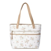 Time and Tru Women's Vale Tote Handbag, Floral Print