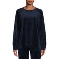 thumbnail image 1 of Time and Tru Women's Velour Lounge Sweatshirt, 1 of 5