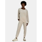 Time and Tru Women's Velour Sweatshirt and Jogger Pants Set, 2-Piece, Sizes XS-XXXL