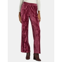 【INCHANT ME】Ribbed Velour Banding Wide Pants Time and Tru's Women's Ribbed Velour Pants, 29” Inseam