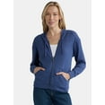 thumbnail image 1 of Time and Tru Women's Waffle Full Zip Hoodie with Long Sleeves, Sizes S-XXXL, 1 of 5