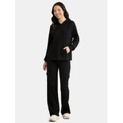 Time and Tru Women's Waffle Hoodie and Pants Set, 2-Piece, Size S-XXXL