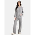 thumbnail image 1 of Time and Tru Women's Waffle Hoodie and Pants Set, 2-Piece, Size S-XXXL, 1 of 3