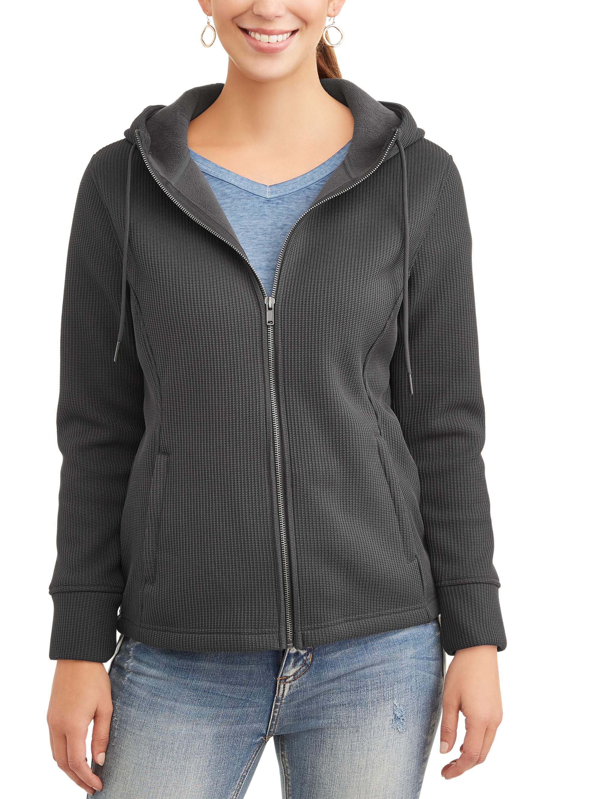 Time and Tru Women's Waffle Knit Jacket