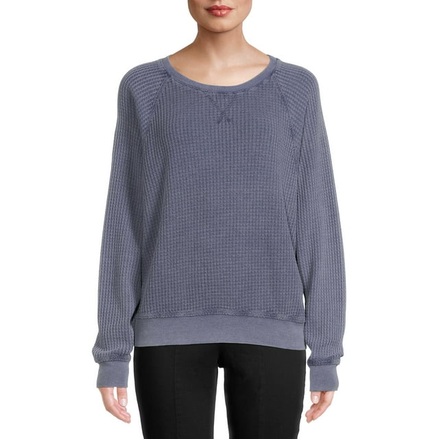 Time and Tru Women's Waffle Knit Pullover - Walmart.com