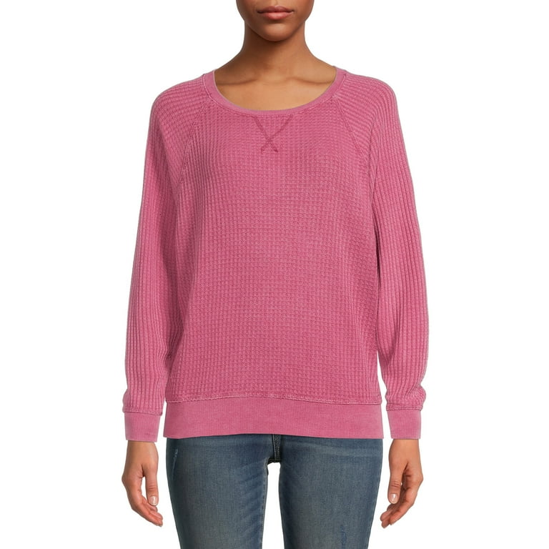 Time and tru women's waffle knit jacket cheap